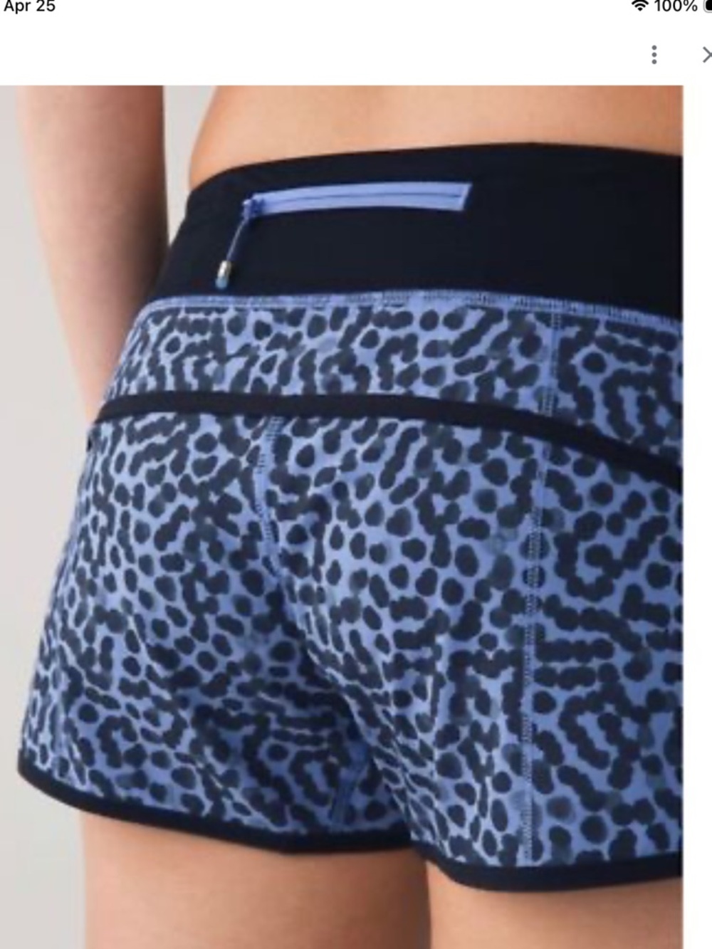 Lululemon Run: Speed Shorts Blue Leopard Print